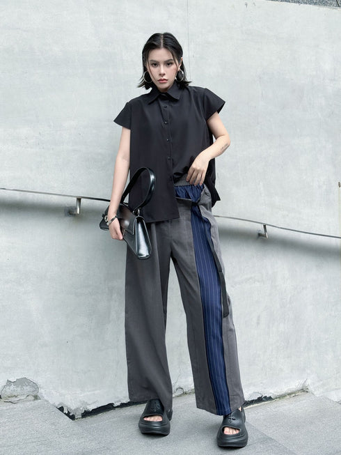 Stripe Panel Wide Pants